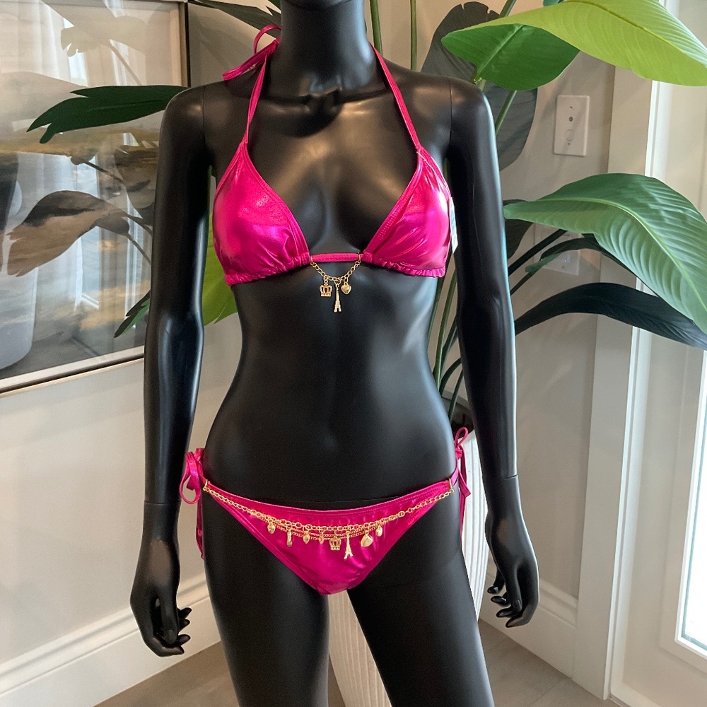 Metallic Fuchsia, Bikini with Charming Bikini Charms!